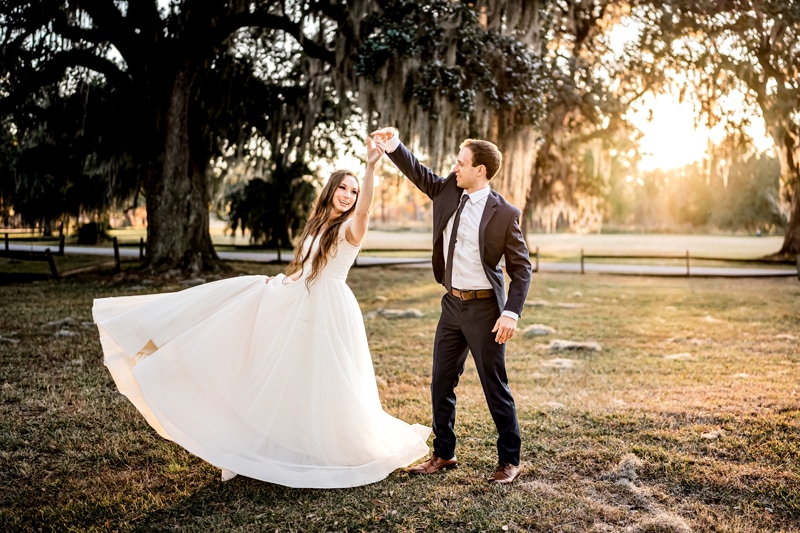 Salty Preset Pack, a young man and woman dance in a southern park beneath willow trees, they are all dressed up