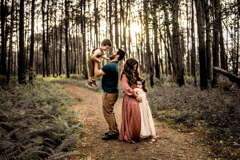 Salty Preset Pack, mom and dad dote on their kids on a country forest trail